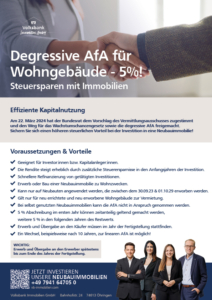 One Pager Degressive Afa für ausgewählte Neubauimmobilien Ansicht