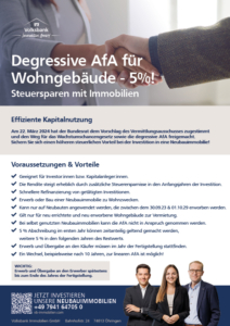 Degressive Afa für ausgewählte Neubauimmobilien Guideline Volksbank Immobilien